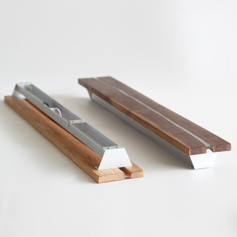 Solid Wood Resin Rectangular Wall Lamp