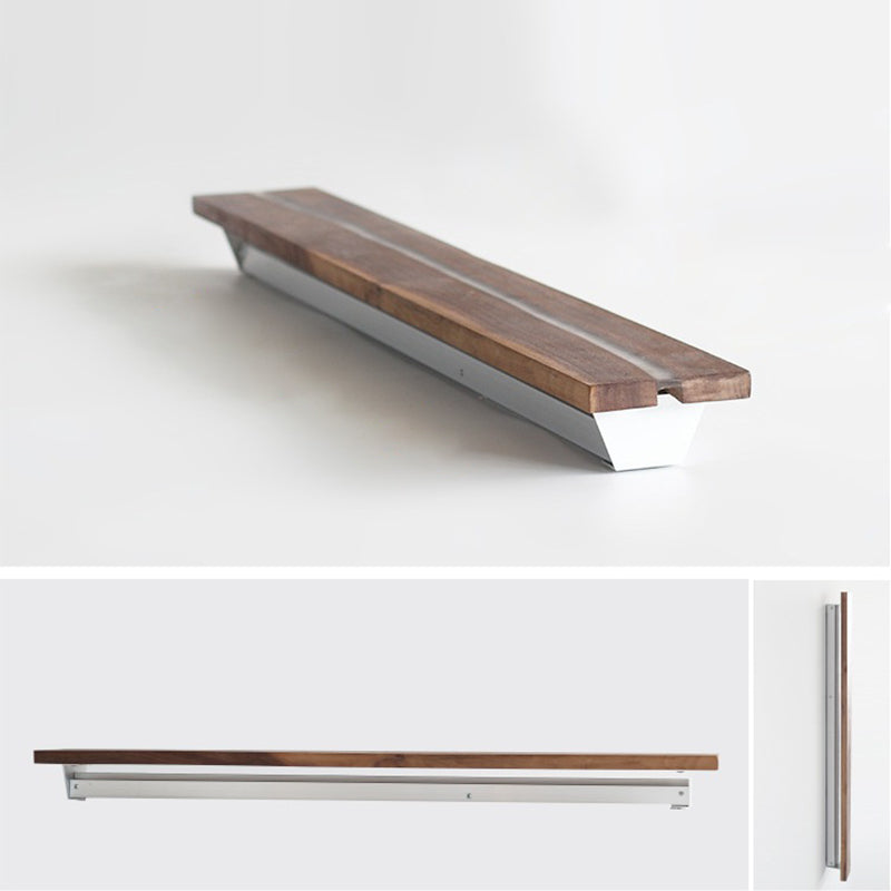 Solid Wood Resin Rectangular Wall Lamp