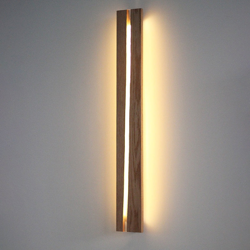 Solid Wood Resin Rectangular Wall Lamp