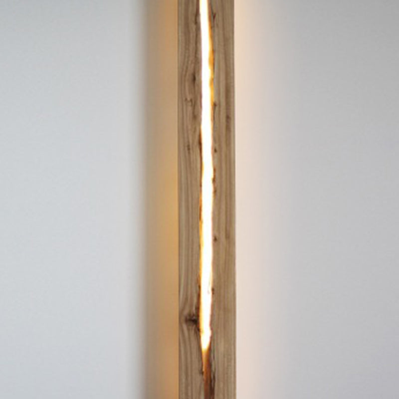 Solid Wood Resin Rectangular Wall Lamp