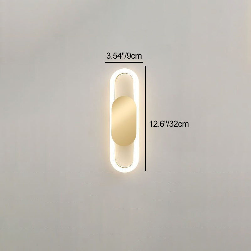 Metal Silicone Oval Bedroom Wall Lamp