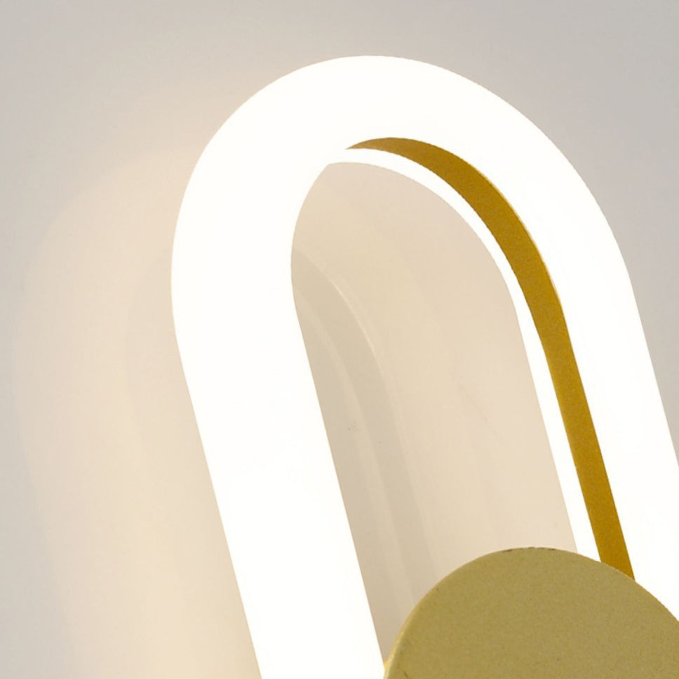 Metal Silicone Oval Bedroom Wall Lamp