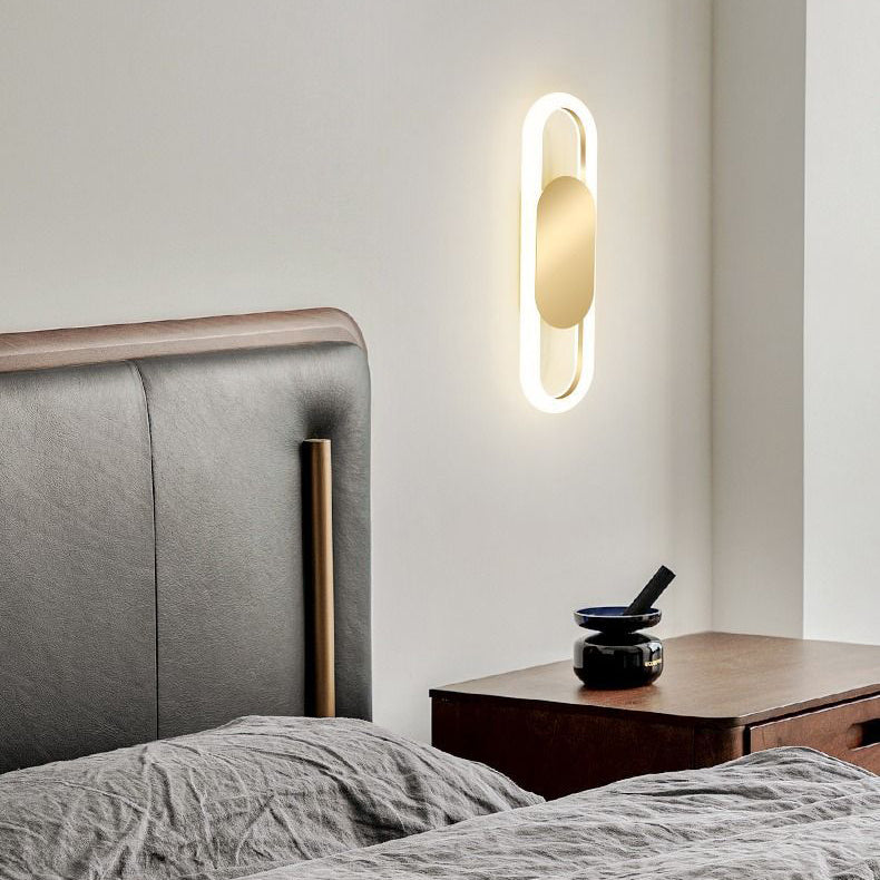 Metal Silicone Oval Bedroom Wall Lamp