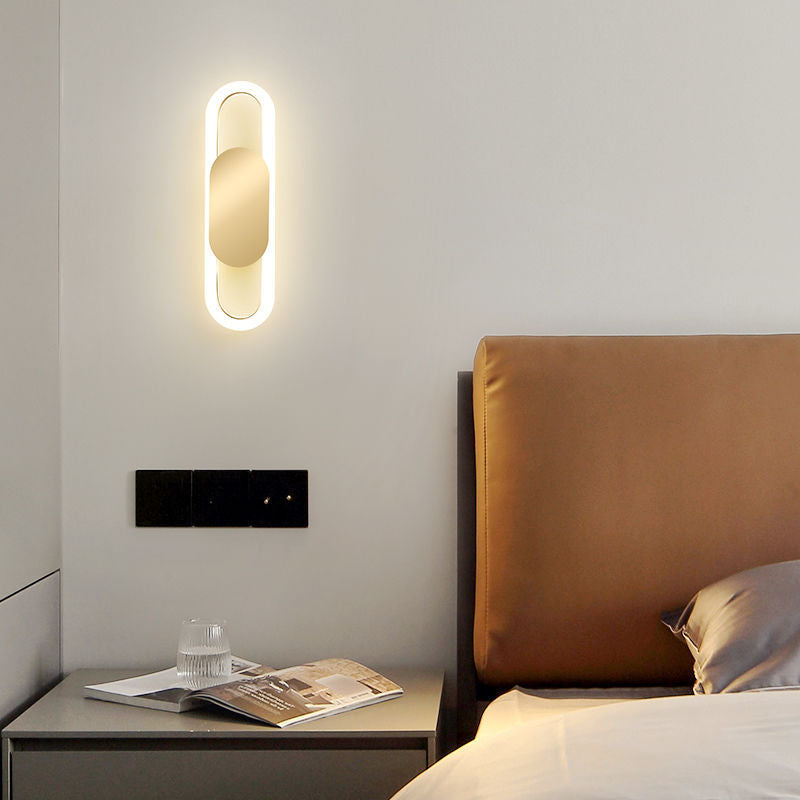 Metal Silicone Oval Bedroom Wall Lamp