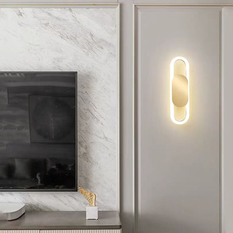 Metal Silicone Oval Bedroom Wall Lamp