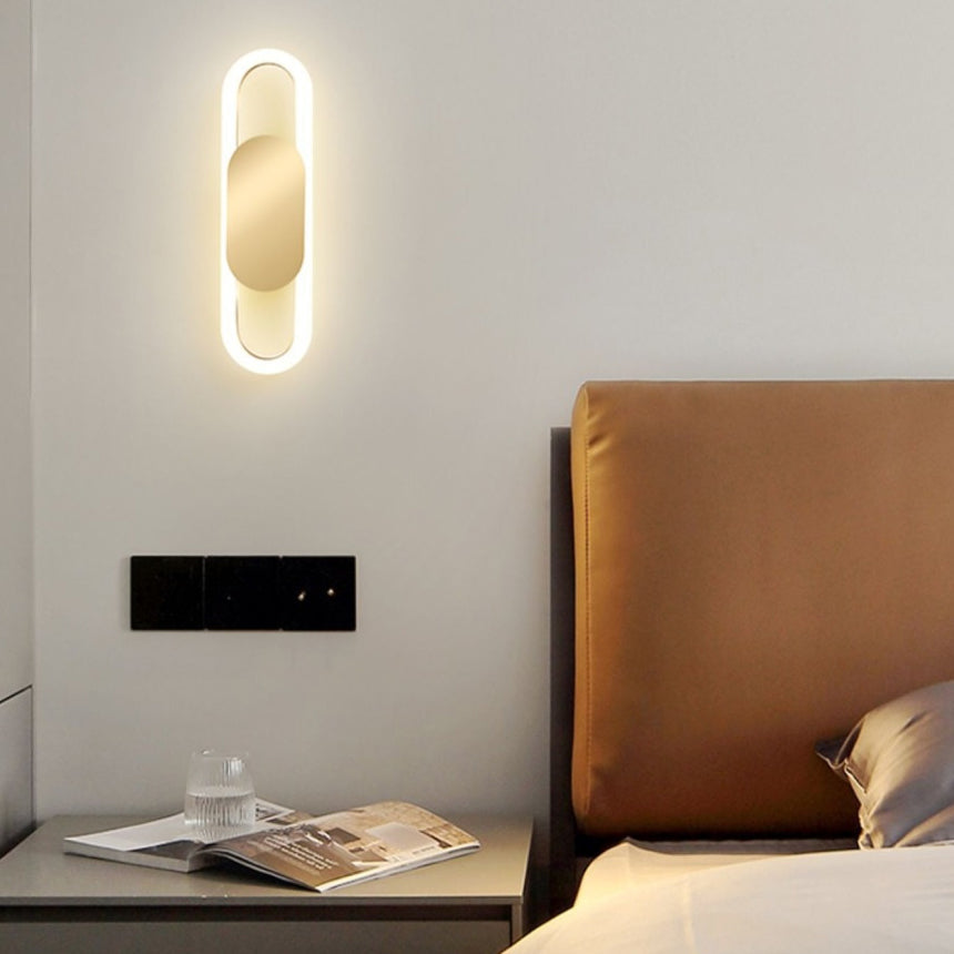 Metal Silicone Oval Bedroom Wall Lamp