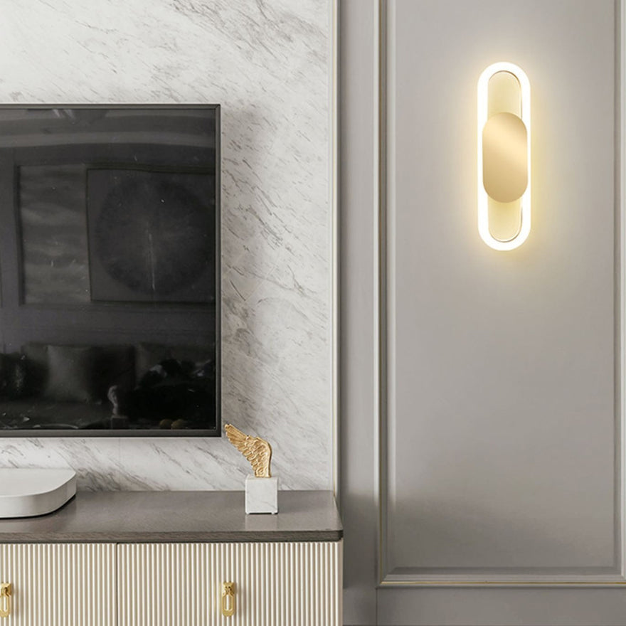 Metal Silicone Oval Bedroom Wall Lamp