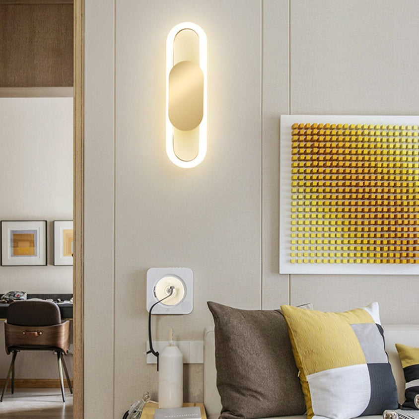 Metal Silicone Oval Bedroom Wall Lamp
