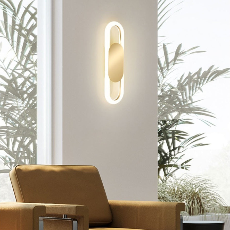Metal Silicone Oval Bedroom Wall Lamp