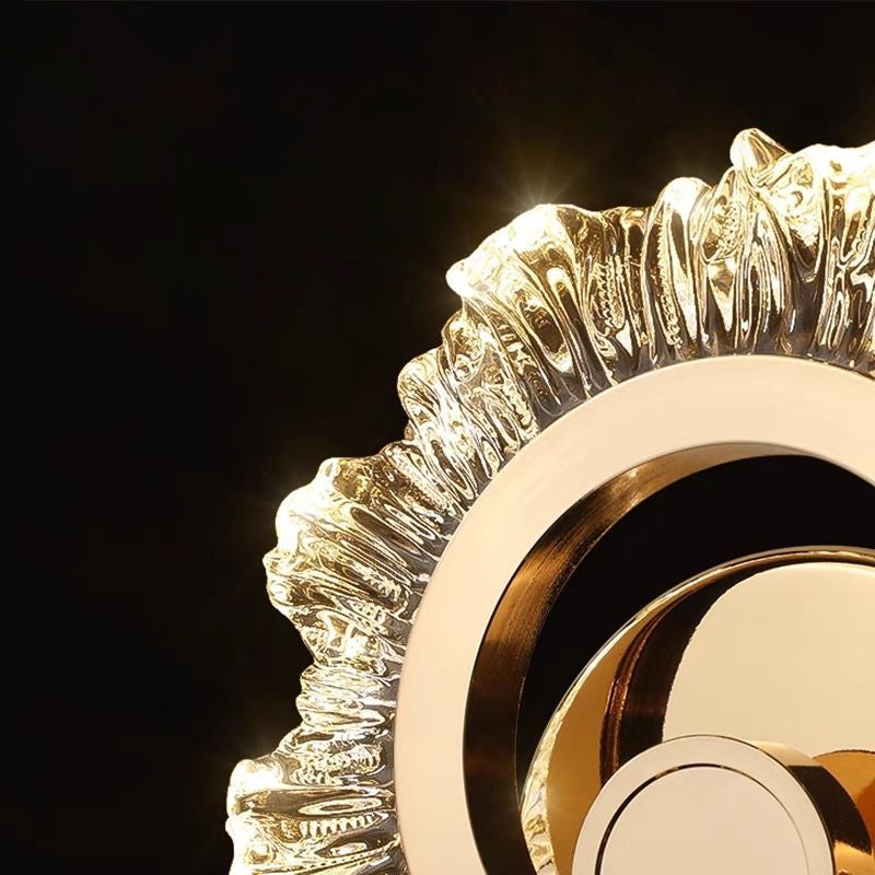 Metal Acrylic Sunflower Round Wall Lamp