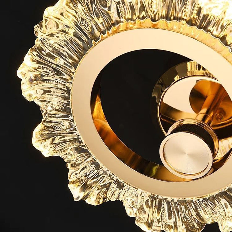 Metal Acrylic Sunflower Round Wall Lamp