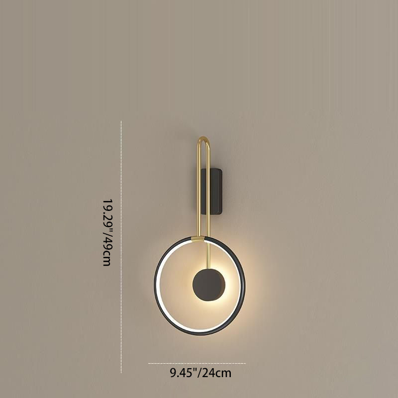 Metal Acrylic Round Bedroom Wall Lamp