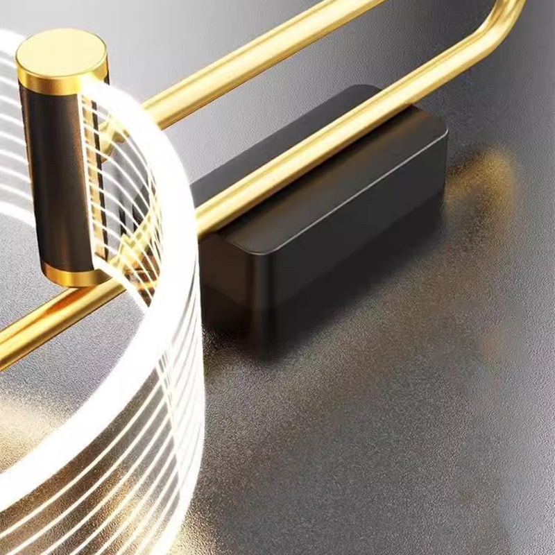 Metal Acrylic Round Bedroom Wall Lamp