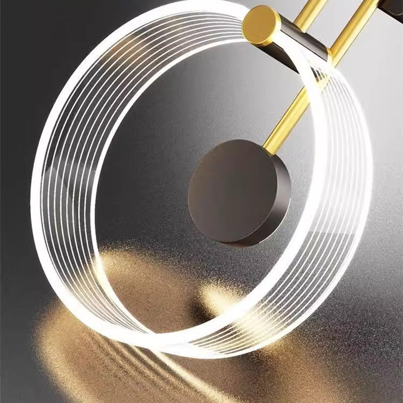 Metal Acrylic Round Bedroom Wall Lamp