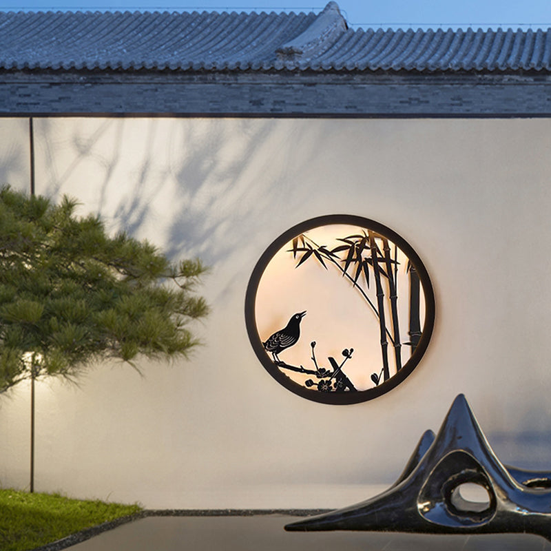 Iron Acrylic Round Courtyard Outdoor Light