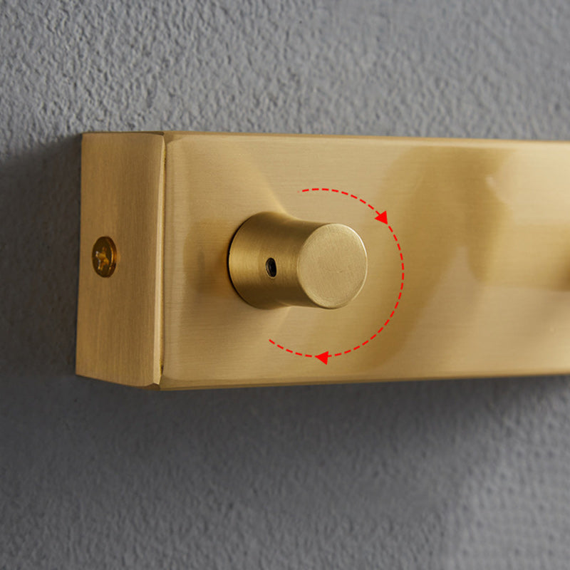 Brass Rectangle Cylinder Bedroom Wall Lamp