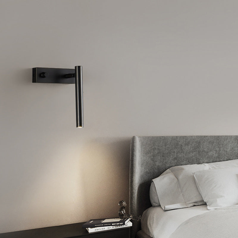 Brass Rectangle Cylinder Bedroom Wall Lamp