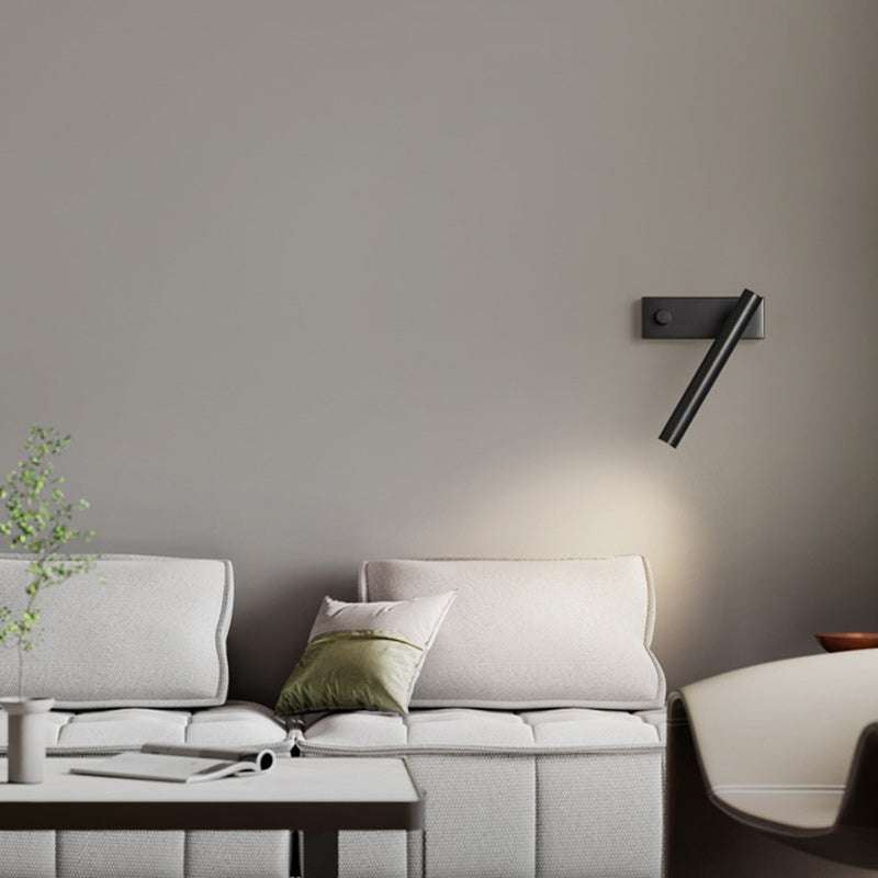 Brass Rectangle Cylinder Bedroom Wall Lamp