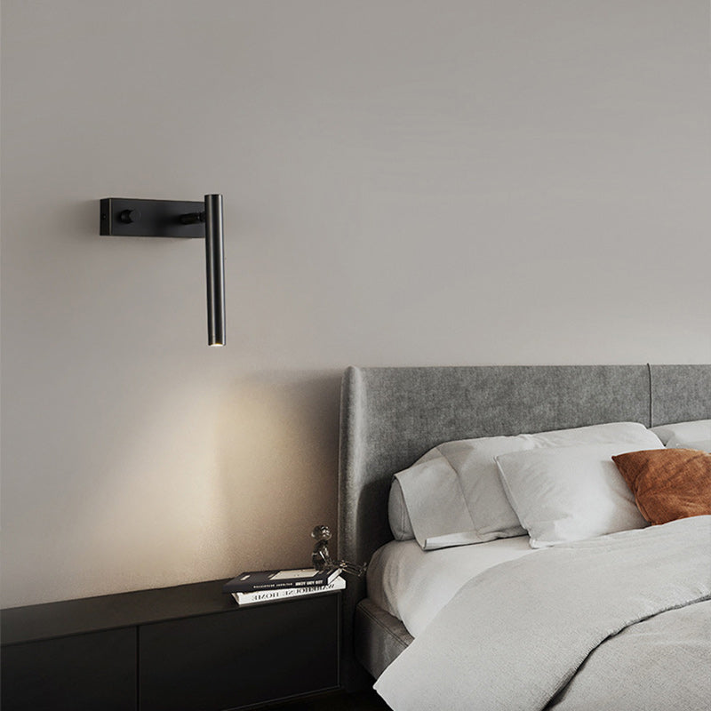 Brass Rectangle Cylinder Bedroom Wall Lamp