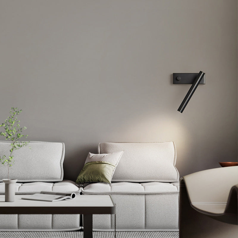Brass Rectangle Cylinder Bedroom Wall Lamp