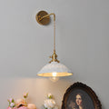 Brass Ceramic Cone Cord Wall Lamp