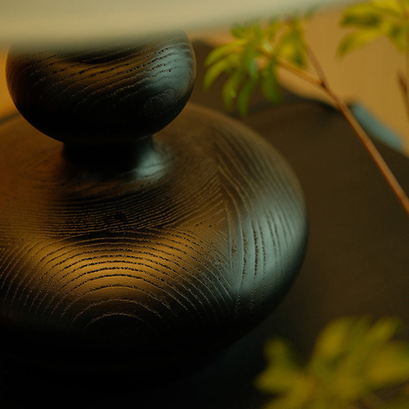 Ash Wood Fabric Gourd-Shaped Table Lamp