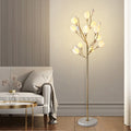 Iron Ceramic Magnolia-Shaped Bedroom 12-Light Floor Lamp