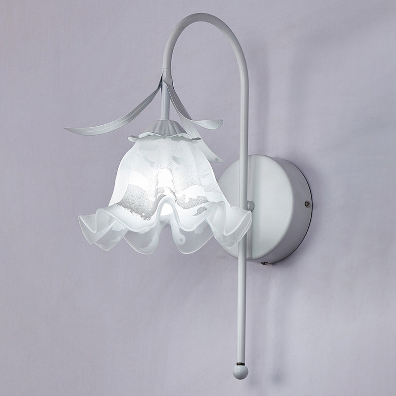 Iron Glass Acrylic Floral Wall Lamp