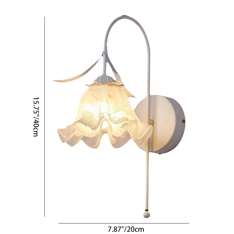 Iron Glass Acrylic Floral Wall Lamp