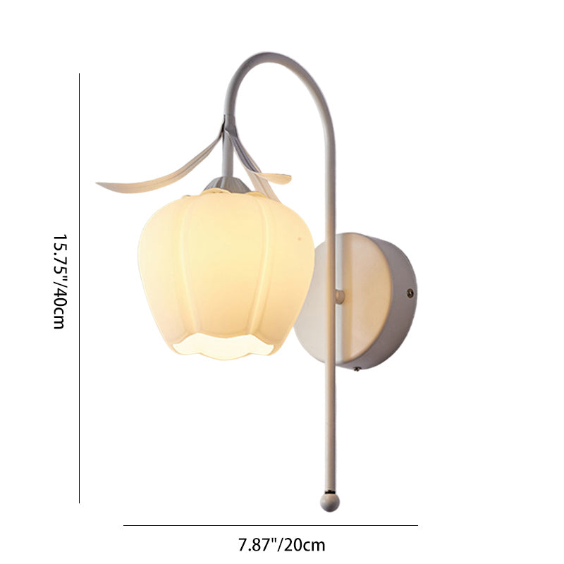 Iron Glass Acrylic Floral Wall Lamp