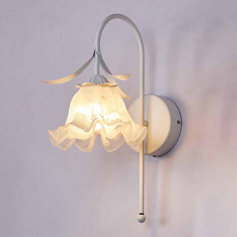 Iron Glass Acrylic Floral Wall Lamp