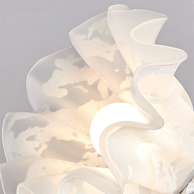 Iron Glass Acrylic Floral Wall Lamp