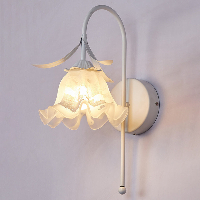 Iron Glass Acrylic Floral Wall Lamp