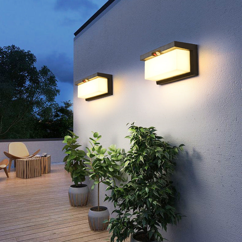 Plastic PC Rectangular Patio Outdoor Light