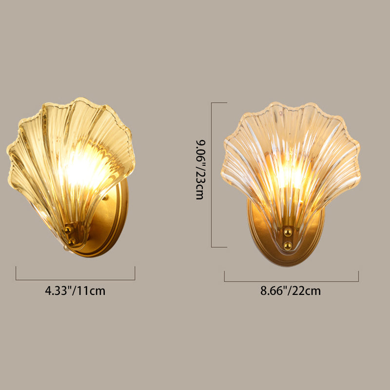 Iron Glass Shell Shape Wall Lamp