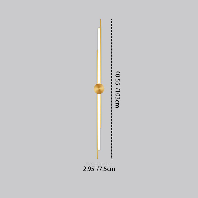Brass Acrylic Linear Bedroom Wall Lamp