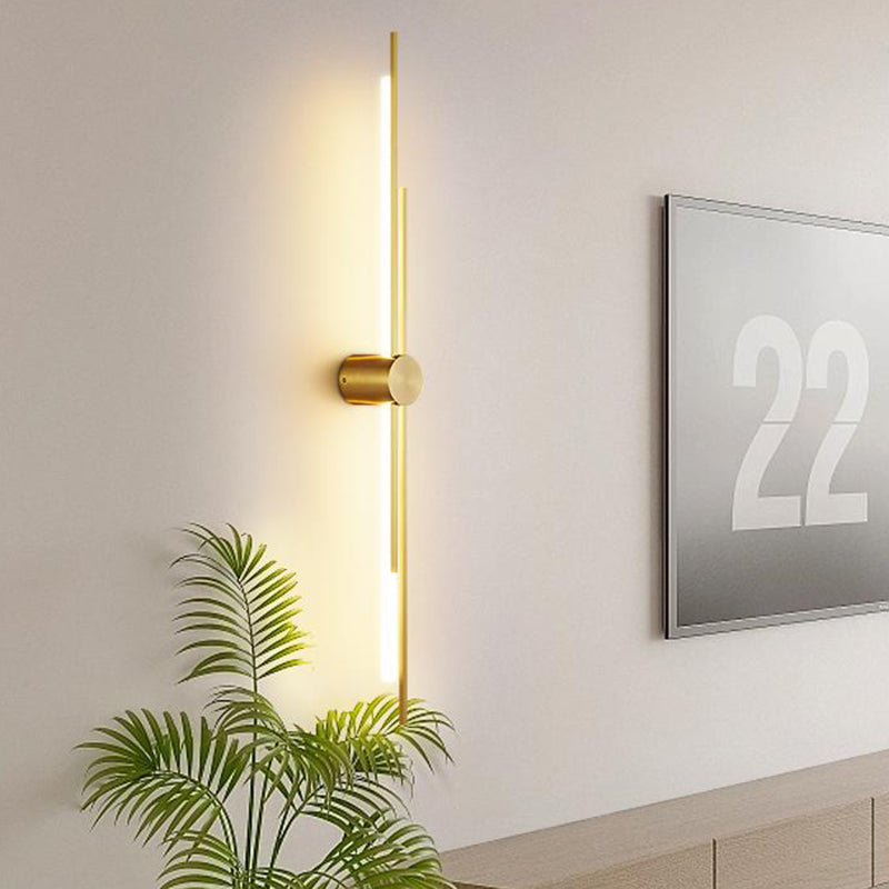 Brass Acrylic Linear Bedroom Wall Lamp