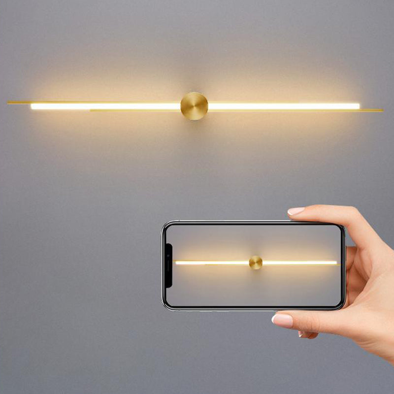 Brass Acrylic Linear Bedroom Wall Lamp