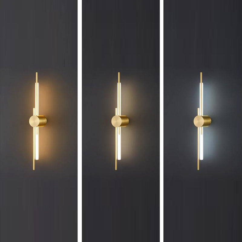 Brass Acrylic Linear Bedroom Wall Lamp