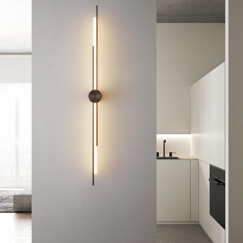 Brass Acrylic Linear Bedroom Wall Lamp