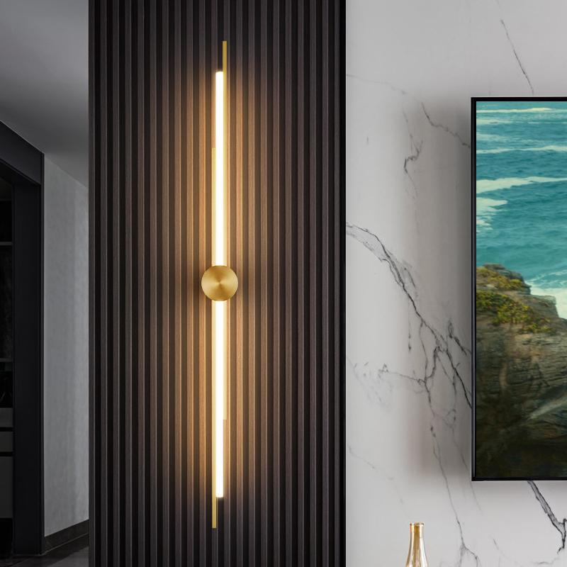 Brass Acrylic Linear Bedroom Wall Lamp