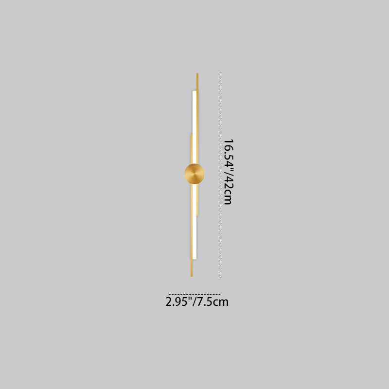 Brass Acrylic Linear Bedroom Wall Lamp