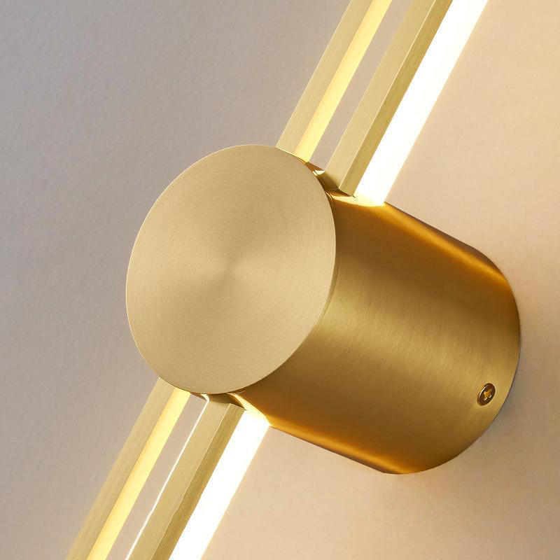 Brass Acrylic Linear Bedroom Wall Lamp