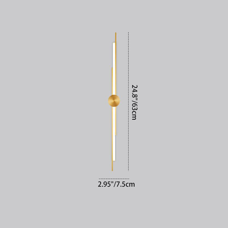 Brass Acrylic Linear Bedroom Wall Lamp