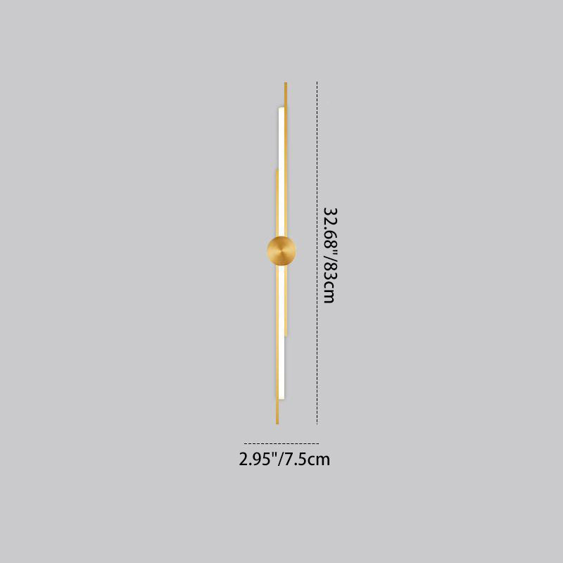 Brass Acrylic Linear Bedroom Wall Lamp