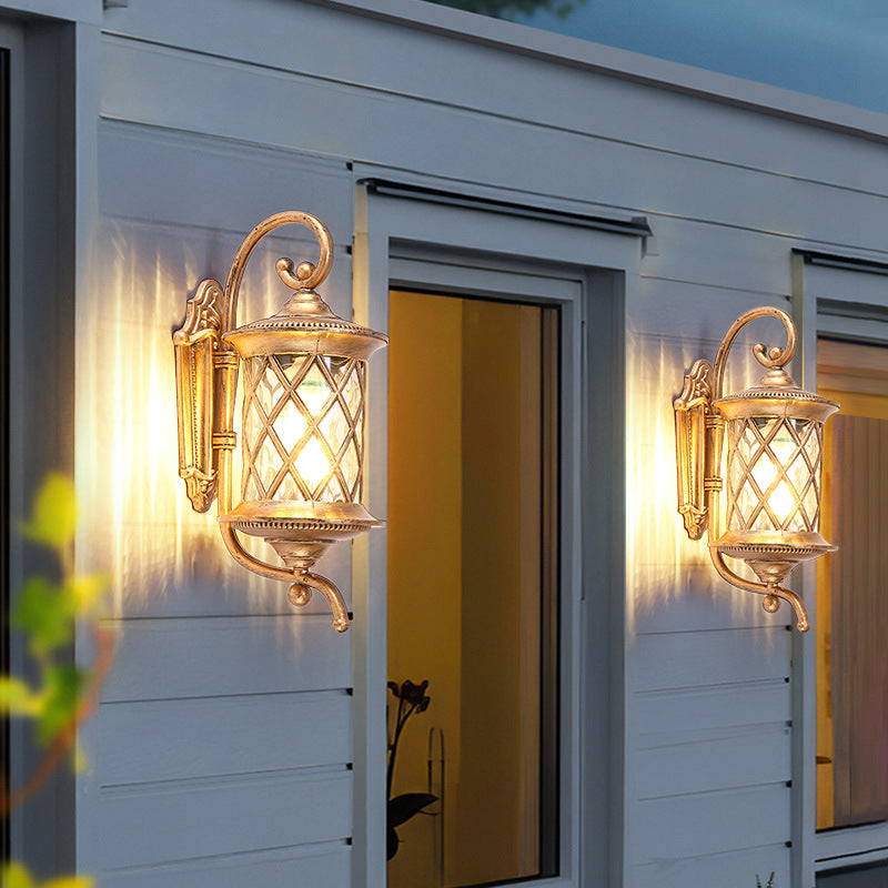 Aluminum Glass Cylindrical Garden Outdoor Light