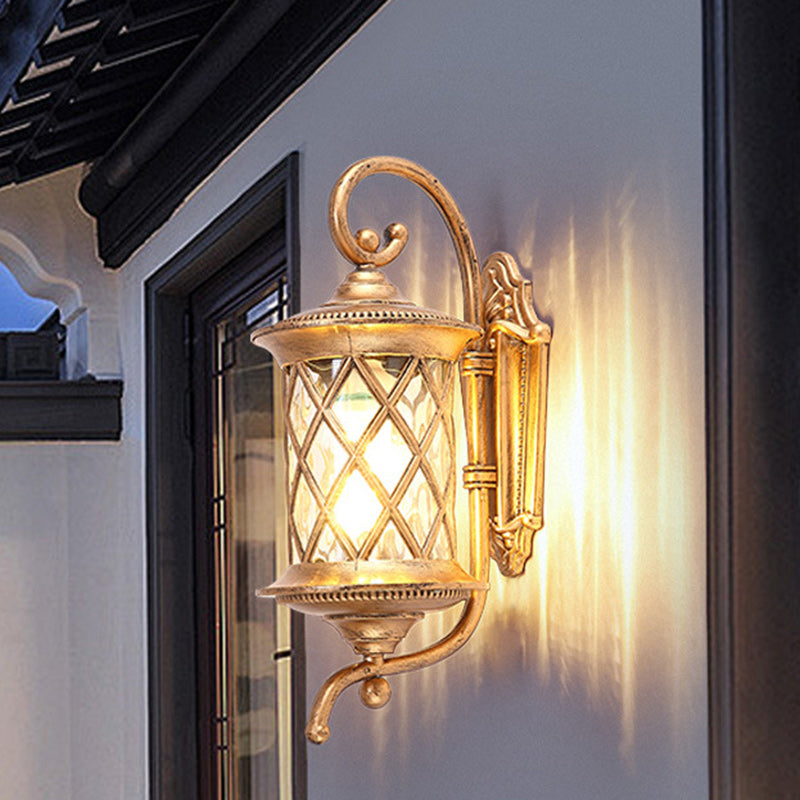 Aluminum Glass Cylindrical Garden Outdoor Light