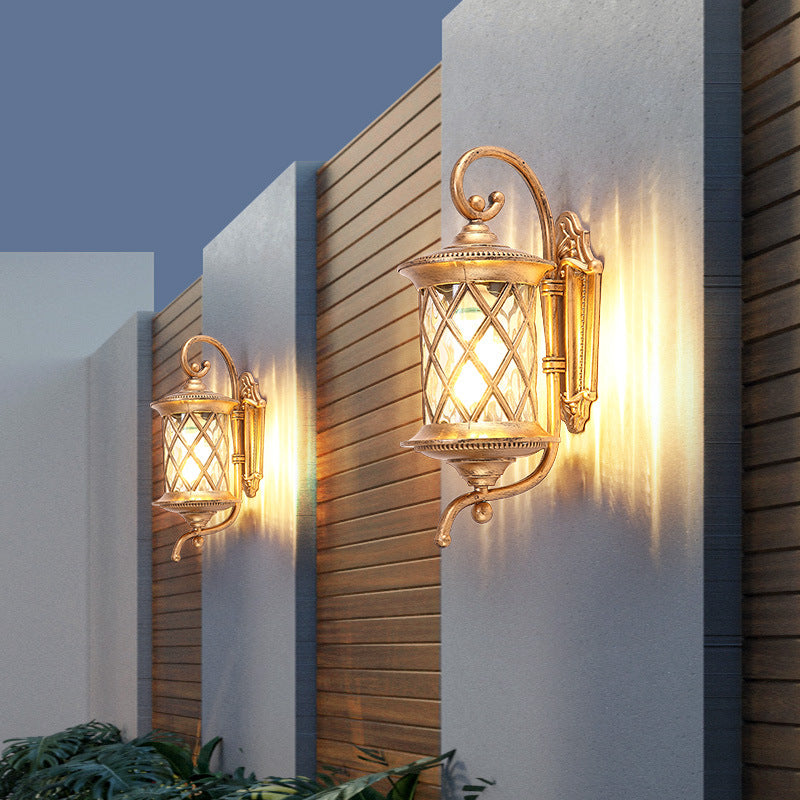 Aluminum Glass Cylindrical Garden Outdoor Light