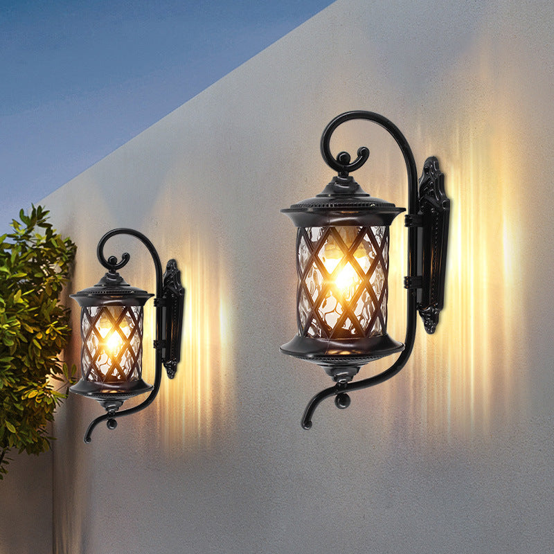 Aluminum Glass Cylindrical Garden Outdoor Light