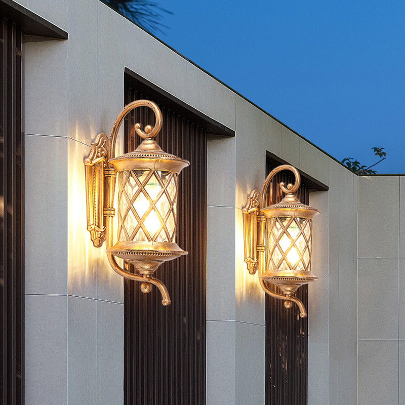 Aluminum Glass Cylindrical Garden Outdoor Light